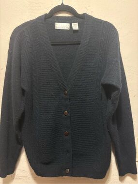 Women’s Dark Navy Button-Front Cardigan Sweater